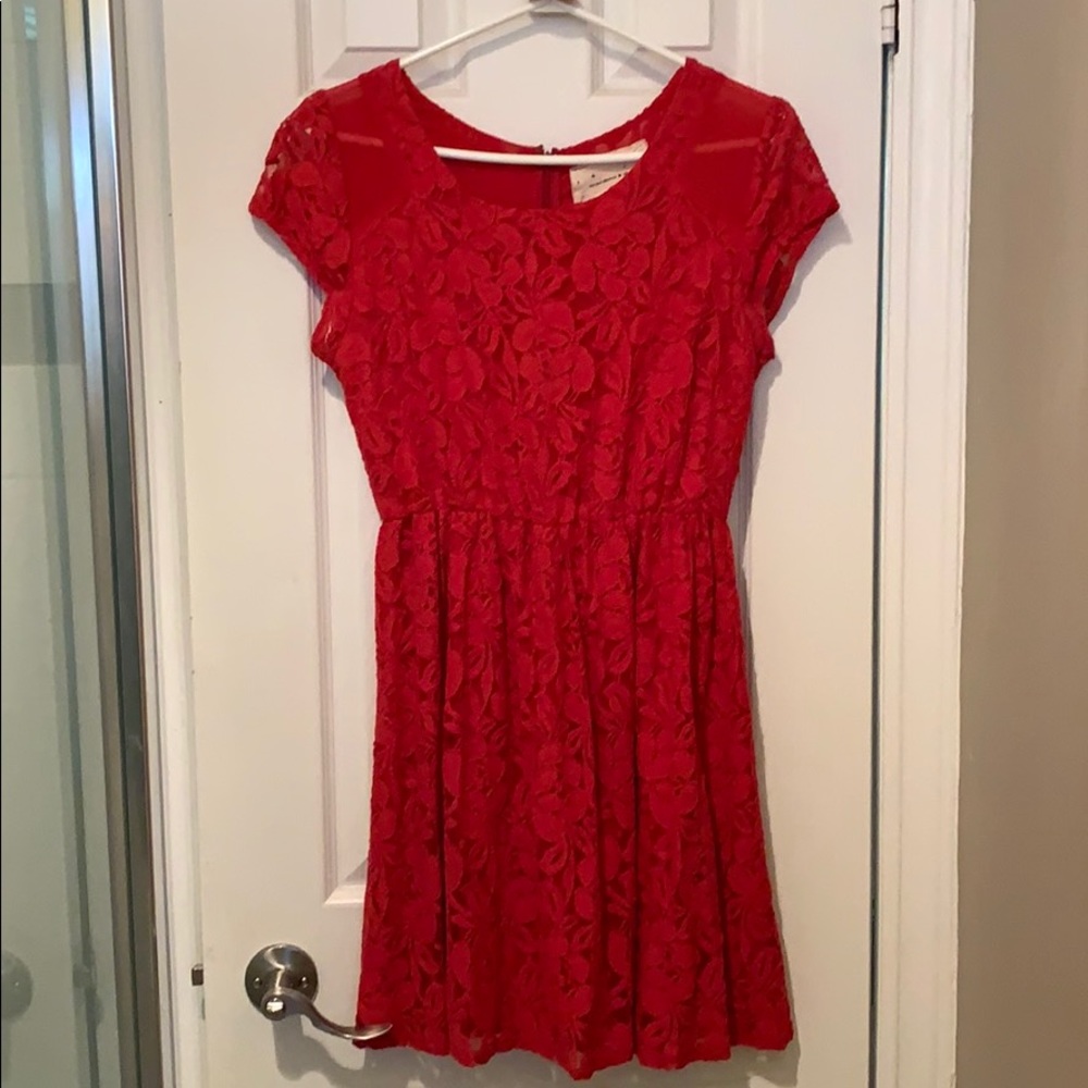 Urban Outfitters red lace dress
